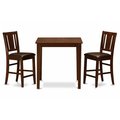 East West Furniture 3 Piece Counter Height Table-Pub Table and 2 Dinette Chairs VNBU3-MAH-LC
